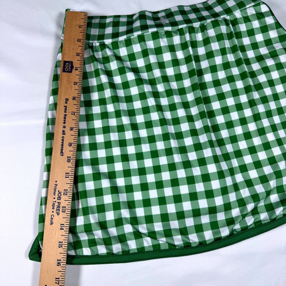 Tuckernuck Trellis Skort Women M Green White Gingham Check Tennis Golf Skirt - Picture 6 of 7